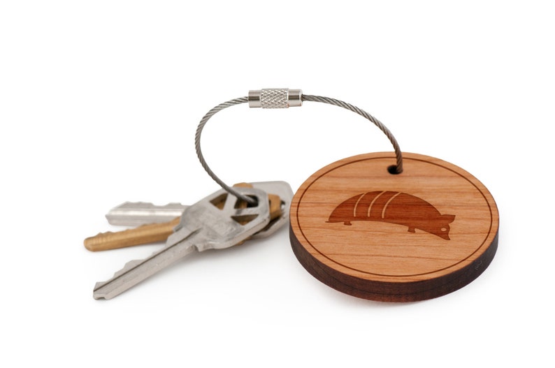Groomsman Gifts Wood Keychain Gift For Him or Her Armadillo Keychain Wedding Gifts Custom Keychain and Personalized