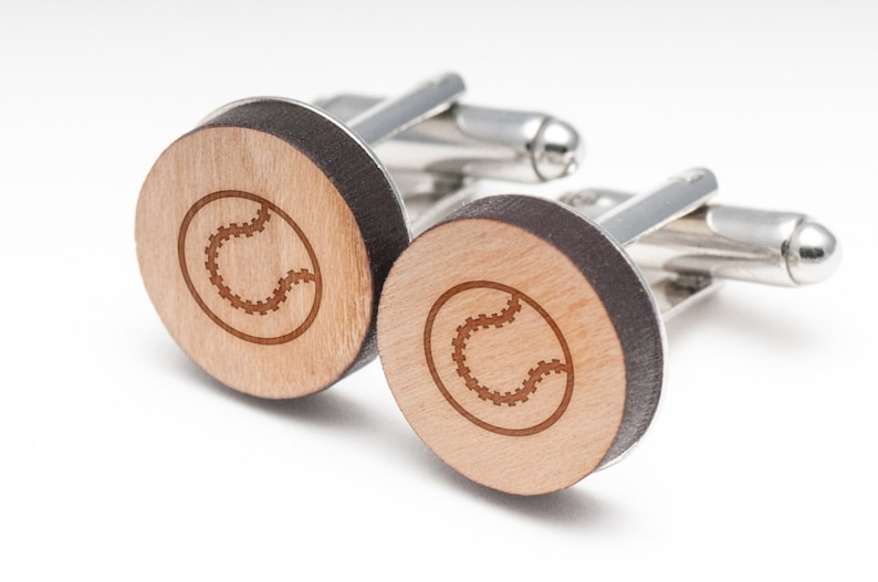 and Personalized Wedding Gifts Groomsman Gifts Softball Wood Cufflinks Gift For Him