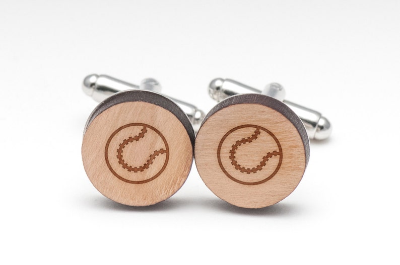 and Personalized Wedding Gifts Groomsman Gifts Softball Wood Cufflinks Gift For Him