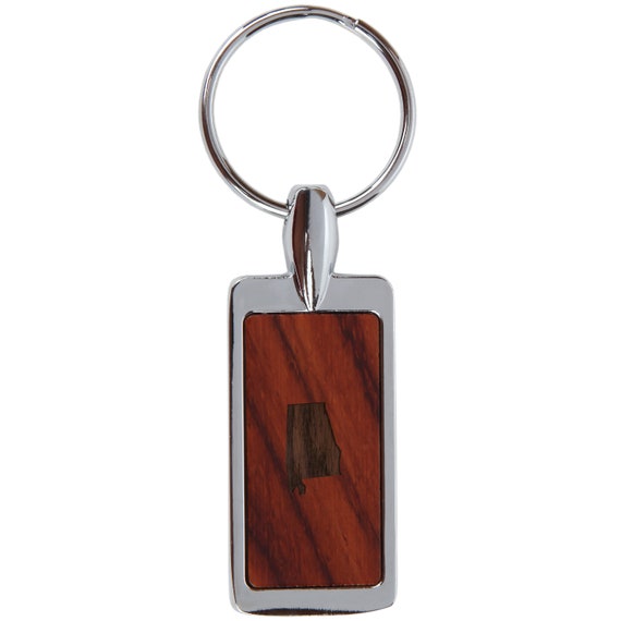 Alabama Rosewood Keychain With Laser Engraved Design Wood | Etsy