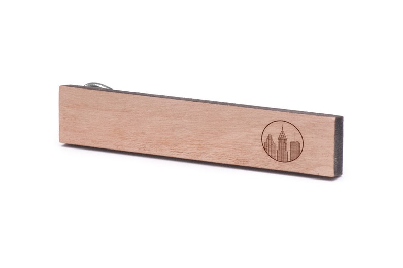Atlanta Skyline Tie Clip Wood Groomsman Gifts and Personalized Wedding Gifts Gift For Him