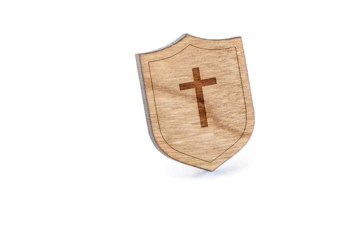 Christian Cross Lapel Pin, Wooden Pin, Wooden Lapel, Gift for Him or