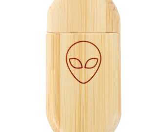 Alien 8Gb Bamboo Usb Flash Drive With Rounded Corners - Wood Flash Drive With Laser Engraving - 8Gb Usb Gift For All Occasions