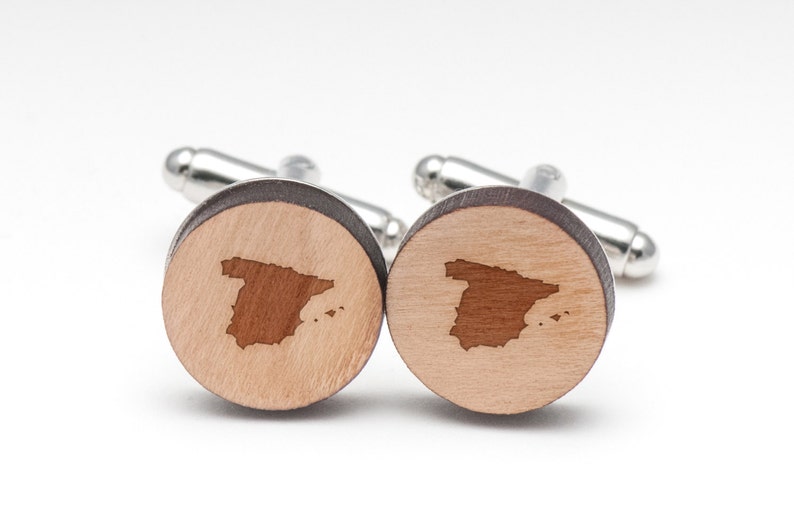 Wedding Gifts and Personalized Groomsman Gifts Spain Wood Cufflinks Gift For Him