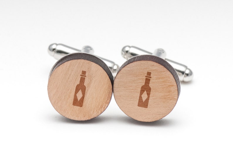 Hotsauce Wood Cufflinks Gift For Him Groomsman Gifts and Personalized Wedding Gifts