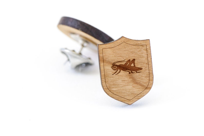 Grasshopper Lapel Pin, Wooden Pin, Wooden Lapel, Gift For Him or Her, Wedding Gifts, Groomsman Gifts, and Personalized image 2