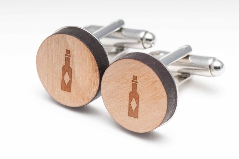 Hotsauce Wood Cufflinks Gift For Him Groomsman Gifts and Personalized Wedding Gifts