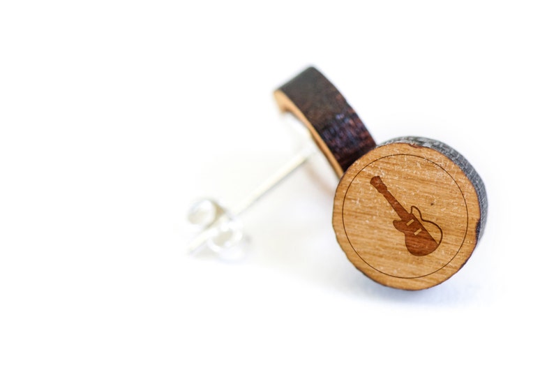 Groomsman Gifts and Personalized Wooden Earring Gift For Him or Her Wedding Gifts Bridesmaid Gifts Electric Guitar Stud Earring