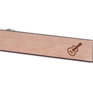 Acoustic Guitar Tie Clip, Wood, Gift For Him, Wedding Gifts, Groomsman Gifts, and Personalized