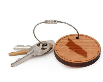 Aruba Keychain, Wood Keychain, Custom Keychain, Gift For Him or Her, Wedding Gifts, Groomsman Gifts, and Personalized