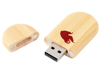 Sloth 8Gb Bamboo Usb Flash Drive With Rounded Corners - Wood Flash Drive With Laser Engraving - 8Gb Usb Gift For All Occasions