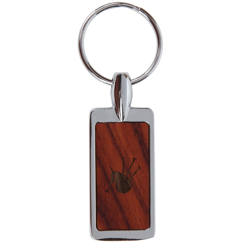 Bagpipes Rosewood Keychain With Laser Engraved Design Wood Etsy