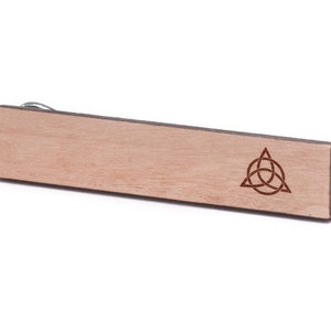 Celtic Knot Tie Clip, Wood, Gift For Him, Wedding Gifts, Groomsman Gifts, and Personalized