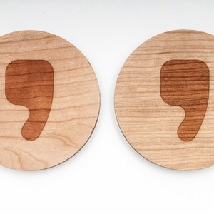 Comma Wood Cufflinks Gift For Him, Wedding Gifts, Groomsman Gifts, and Personalized image 4