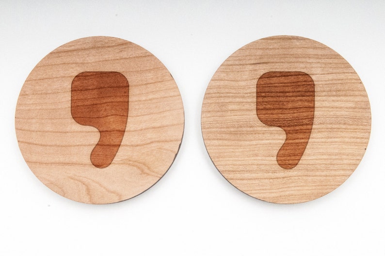 Comma Wood Cufflinks Gift For Him, Wedding Gifts, Groomsman Gifts, and Personalized image 4