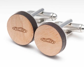 Racecar Wood Cufflinks Gift For Him, Wedding Gifts, Groomsman Gifts, and Personalized