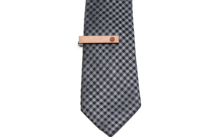Wood Wedding Gifts Gift For Him Volleyball Tie Clip and Personalized Groomsman Gifts