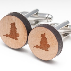 England Wood Cufflinks Gift For Him, Wedding Gifts, Groomsman Gifts, and Personalized