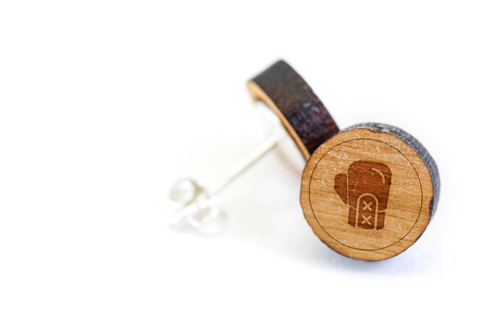 Boxing Glove Stud Earring Wooden Earring Gift for Him or Etsy
