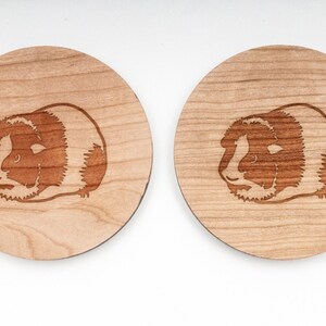 Guinea Pig Wooden Coasters Set of 4, Gifts For Him, Wedding Gifts, Groomsman Gifts, and Personalized image 3