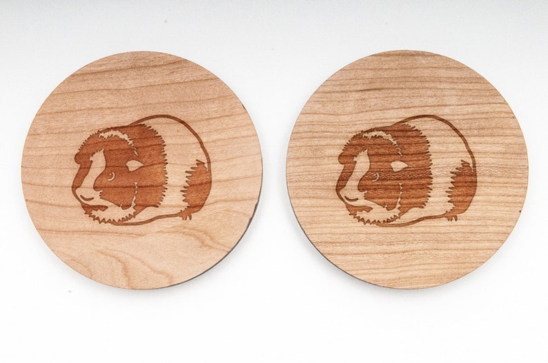 Guinea Pig Wooden Coasters Set of 4, Gifts For Him, Wedding Gifts, Groomsman Gifts, and Personalized image 3