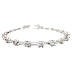 Pulsera de tenis con diamantes naturales de 2,41 quilates en oro blanco de 14 quilates