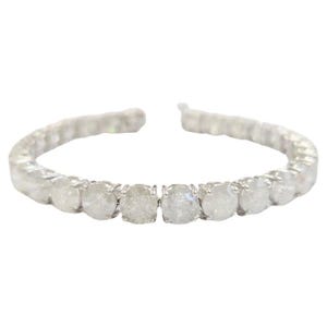 Pulsera de tenis con diamantes naturales de 29,50 quilates en oro blanco de 14 quilates