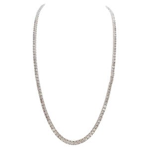 15.65 Carat Round Brilliant Cut Natural Diamond Tennis Necklace 14 Karat White Gold 22&#39;&#39;