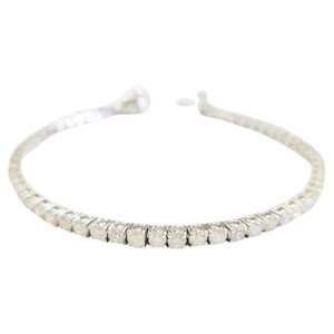 Pulsera de tenis con diamantes naturales de 5,10 quilates en oro blanco de 14 quilates
