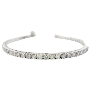 Pulsera de tenis con diamantes naturales de 5,77 quilates en oro blanco de 14 quilates