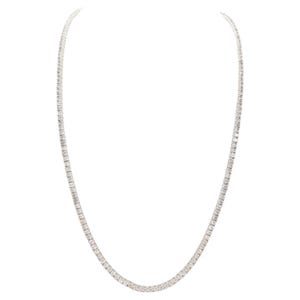 10.48 Carat Round Natural Diamond Tennis Necklace 14 Karat White Gold 22&#39;&#39;