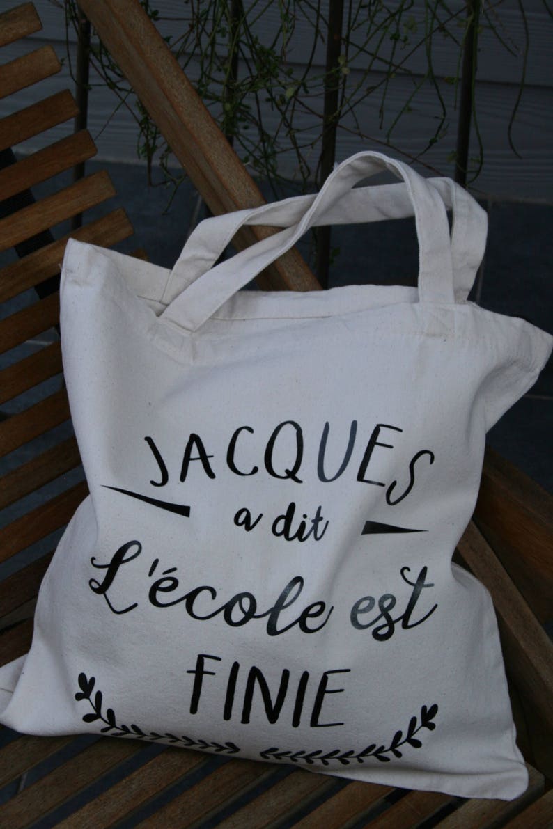 Tote-bag 100/% natural cotton gift end year message Flex school is finished