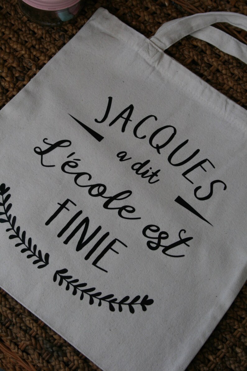 Tote-bag 100/% natural cotton gift end year message Flex school is finished