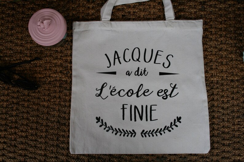 Tote-bag 100/% natural cotton gift end year message Flex school is finished