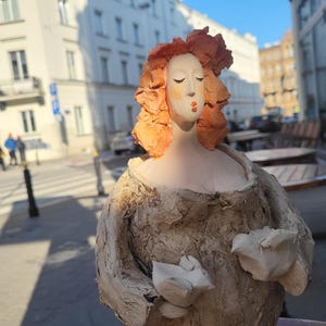 Woman figurine, Handmade ceramic sculpture