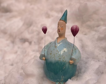 ceramic Mr. Balloon, ceramic handmade sculpture