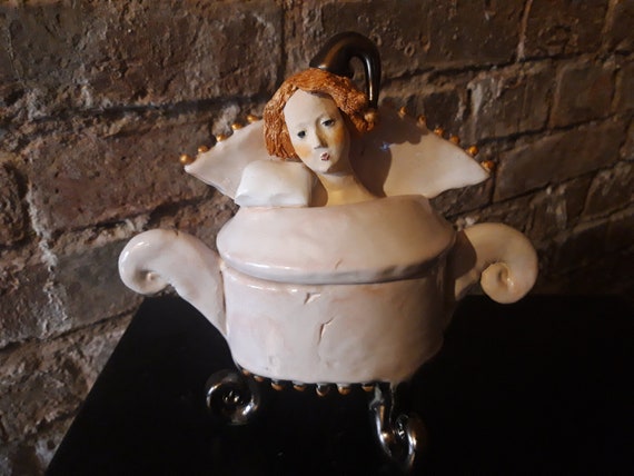 Handmade Ceramic Jewelry Box - Unique Sculptural Trinket Container - Regencycore Pottery Art Sculpture with Lid