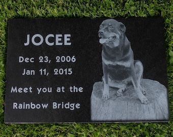 Extra-Large Granite Photo Pet Memorial Stone 12x18x1 ~ Free Shipping