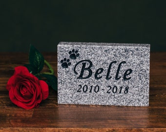 Engraved Granite Pet Memorial Stone – Indoor/Outdoor Grave Marker (6x4x1)