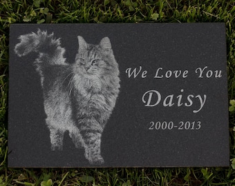 Granite Photo Pet Memorial Stone 8x12x1 ~ Free Shipping