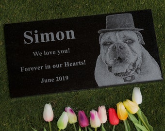 Custom Granite Photo Pet Memorial Stone 16x8x1 ~ Free Shipping