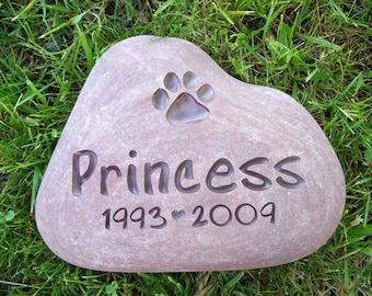 Medium River Stone Pet Memorial -  Custom Engraved - Free Shipping