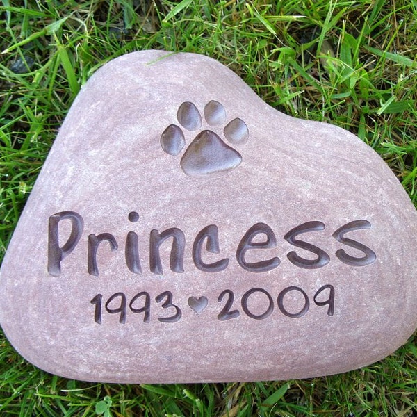 Medium River Stone Pet Memorial -  Custom Engraved - Free Shipping