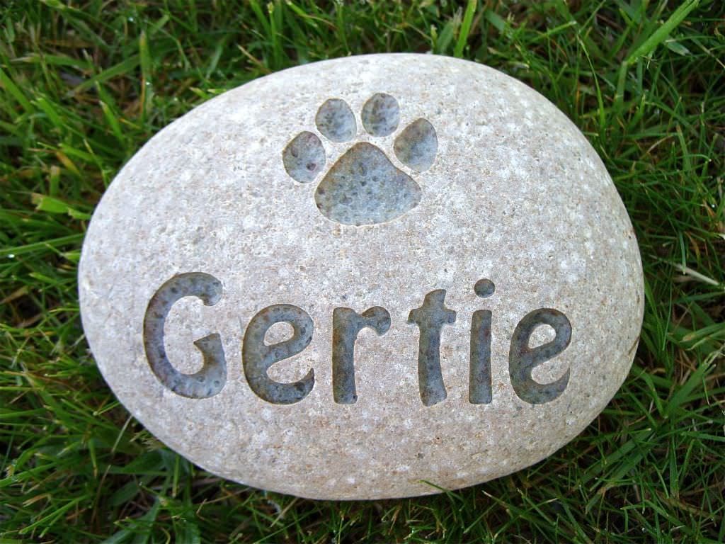 Small River Stone Pet Memorial -  Custom Engraved - Free Shipping