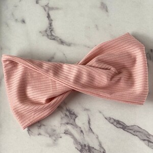 Ribbed Rose Wide Twist Headband, Stretchy Headband, Rose Wide Twisted Headband