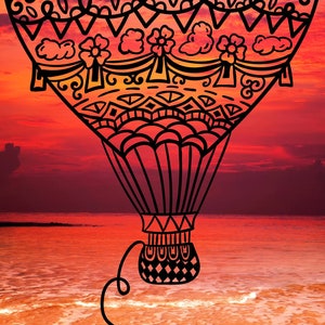 SVG DXF cut file Hot Air Ballon Fusselfreies