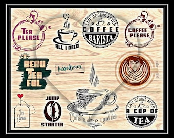 SVG DXF cut file  Cofee & Tea Time - Espresso, Cappucino by Fusselfreies