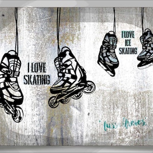 DXF SVG cut file Ice & Inline Skates by Fusselfreies
