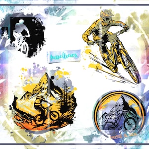 Mountain Bikes - Fahrrad Welt Vol3 Plotterdatei DXF SVG Mountain Bikes, Matterhorn von Fusselfreies