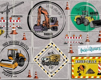 SVG DXF cutting file set Tractor Excavator Truck & Co. Fusselfreies Tipper Dredger Dipper Dump Truck Field Agriculture Farmer Farm